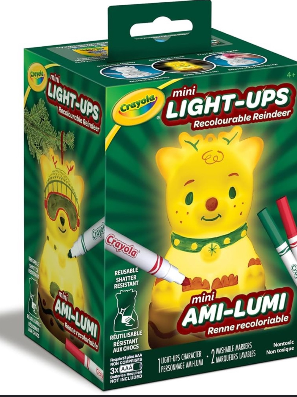 Crayola Mini Light-Ups Recolourable Reindeer - Yellow